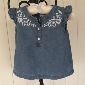 Toddler girls chambray top and shorts